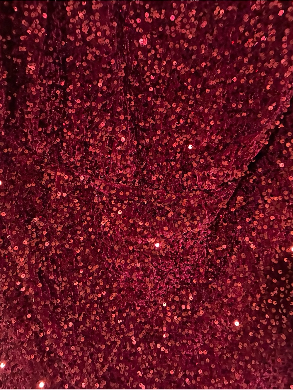 Embellished Sequin Wedding Dress — Deep Wine Red